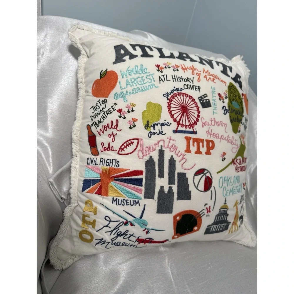 Atlanta Embroidered Decorative Throw‎ Pillow Landmarks ITP Southern Hospitality